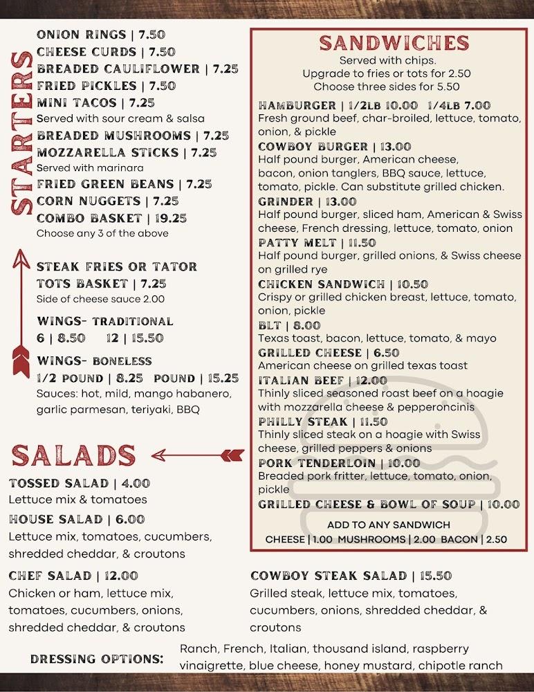 Double-O Saloon & Grill Menu image 1